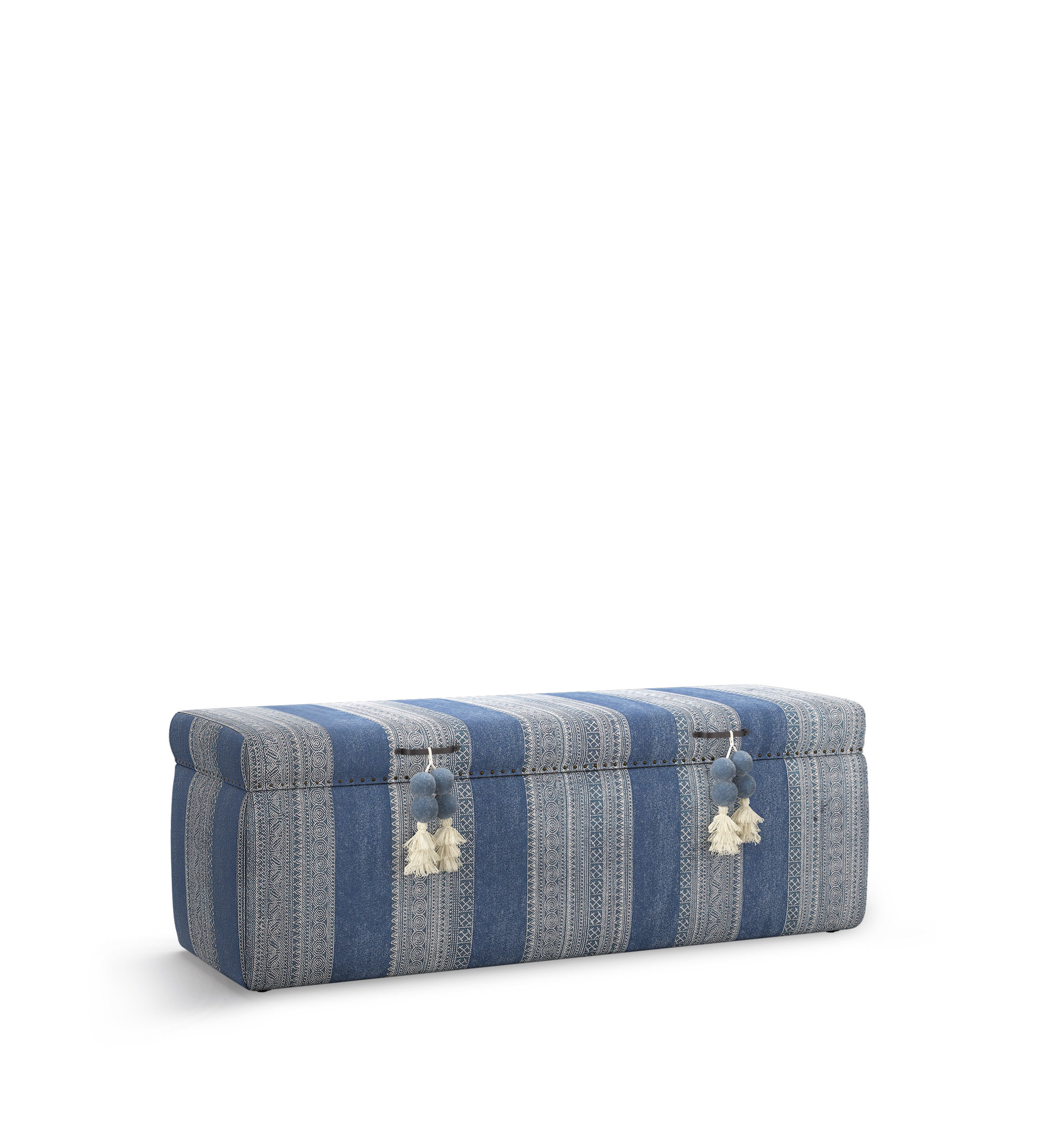 Palayam Upholstered Trunk - Blue