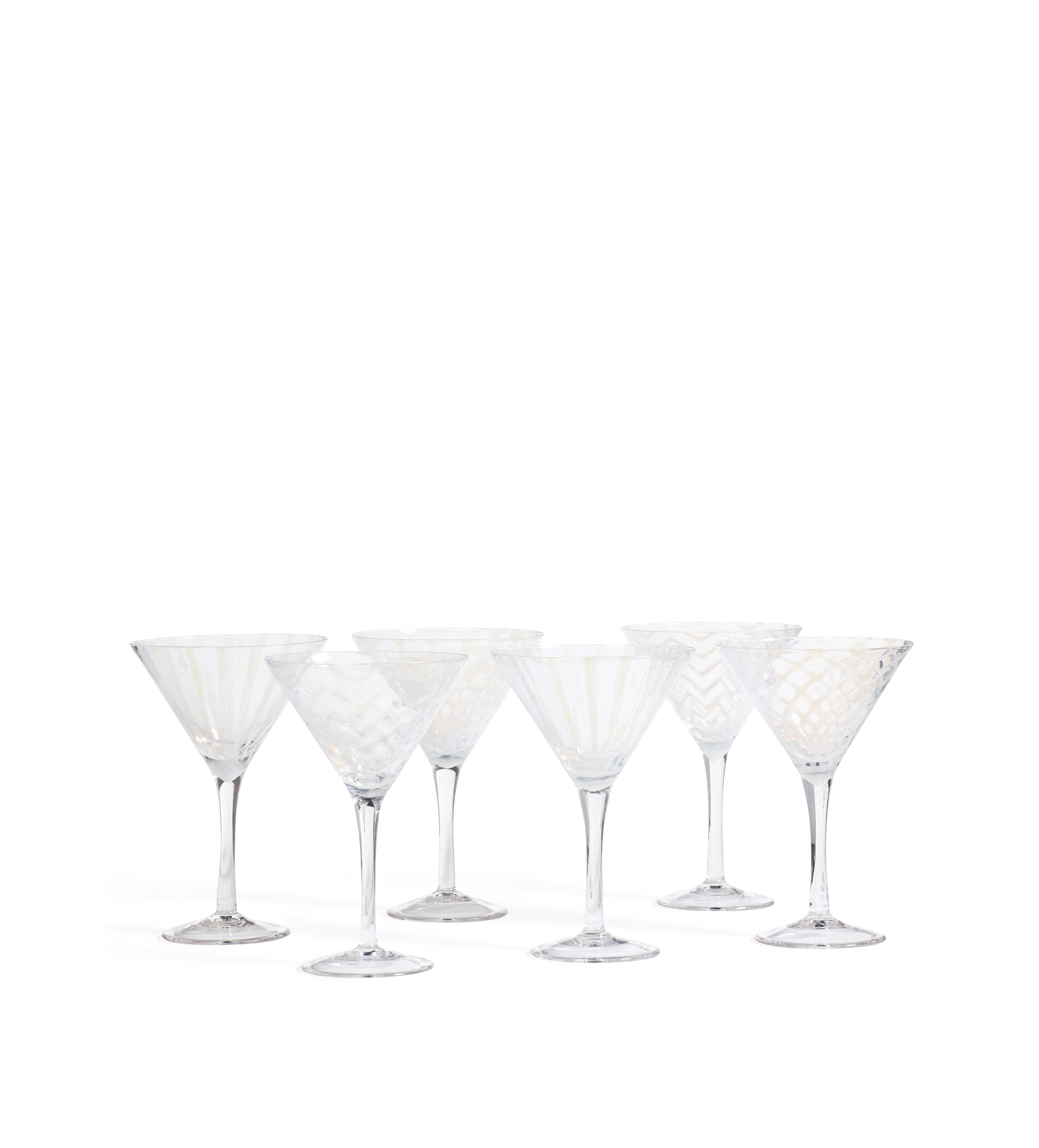 Pulcinella Cocktail Glasses - Set of Six - White