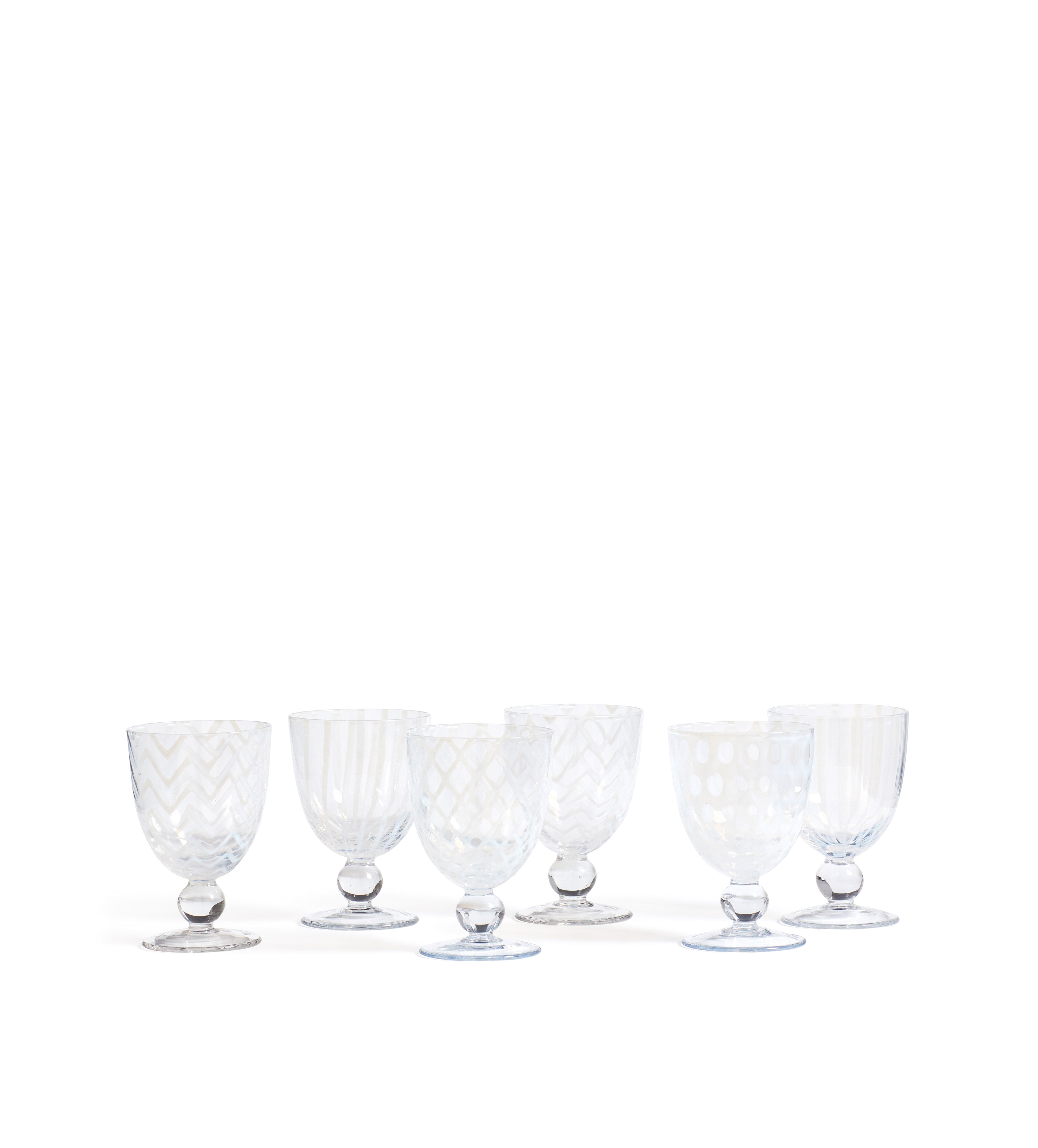 Pulcinella Small Wine Glasses - Set of Six - White