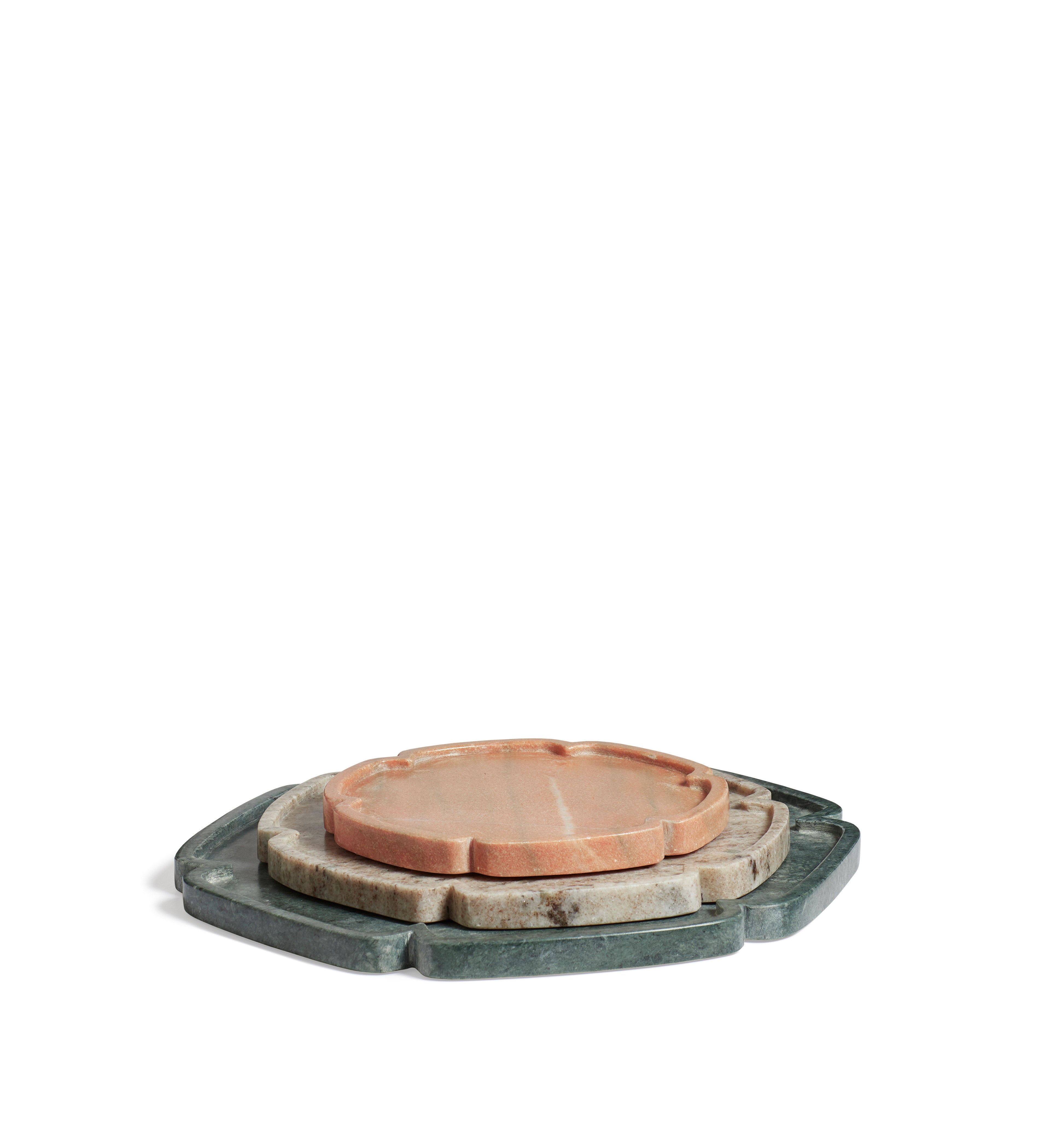 Alba Marble Plates - Set of Three - Multi