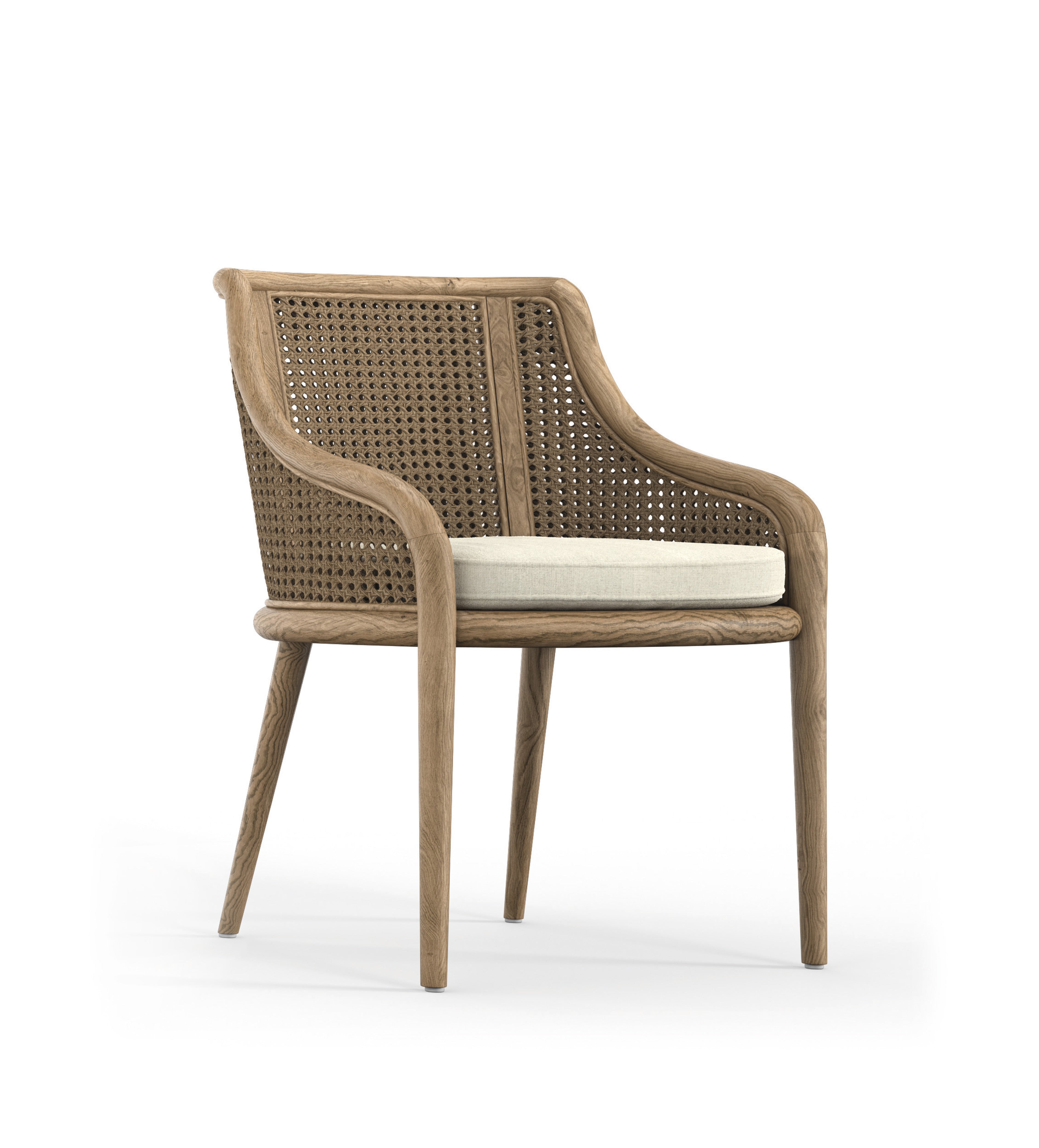 Carlos Cane Dining Chair - Weathered Oak/Natural