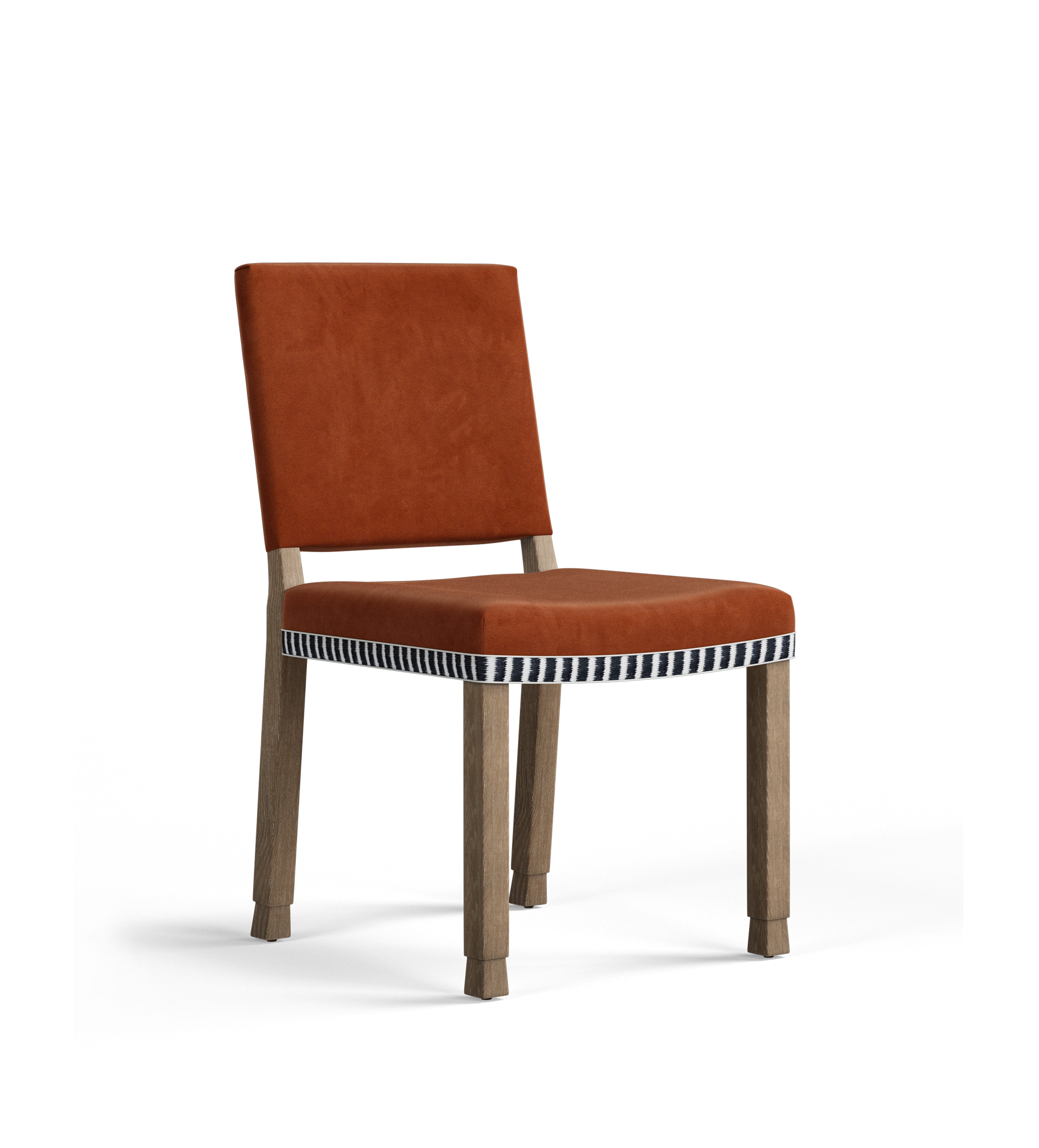 Abbey Velvet Dining Chair - Dirty Orange