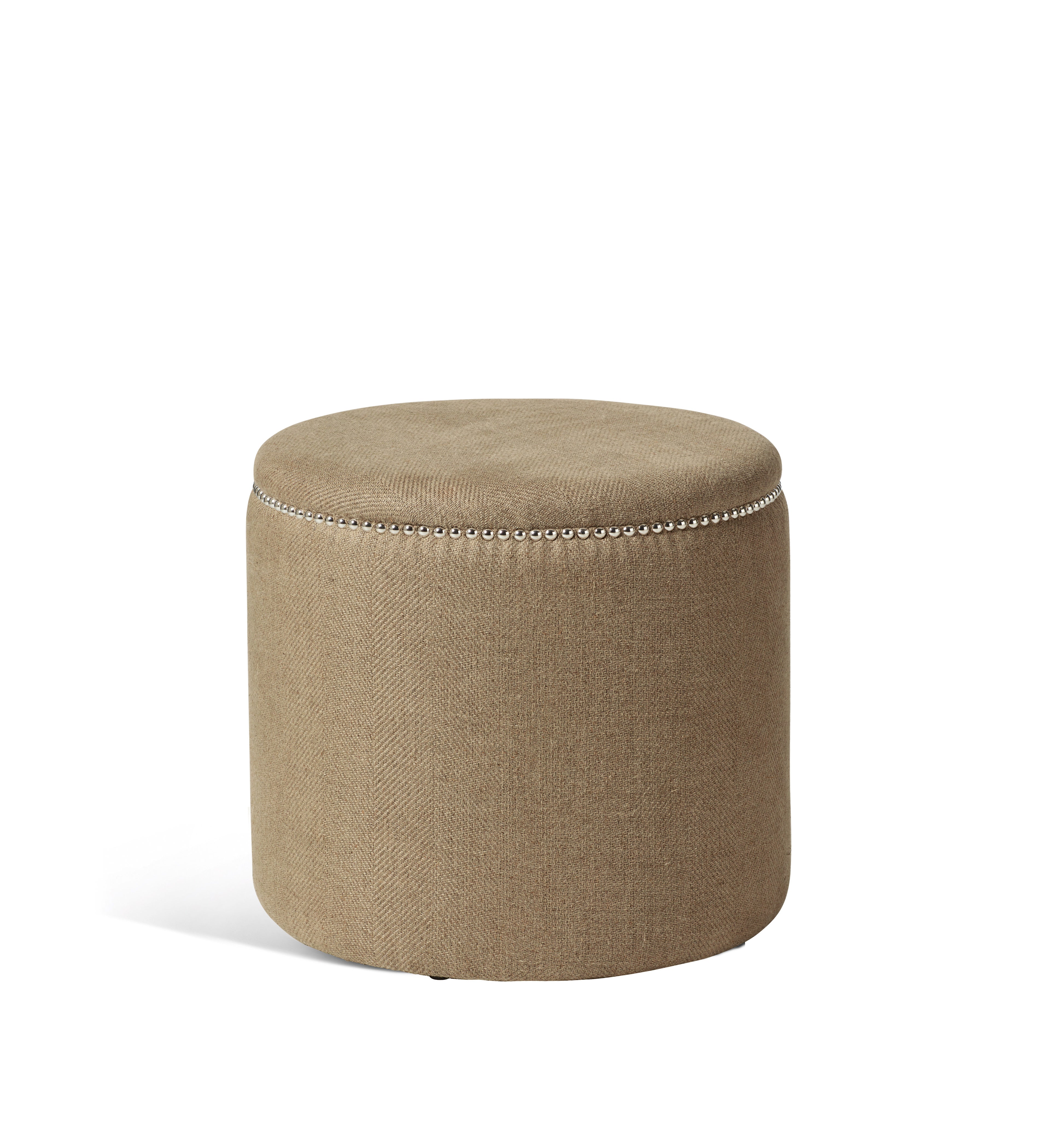 Costellini Linen Ottoman - Wild Oats Wide Herringbone