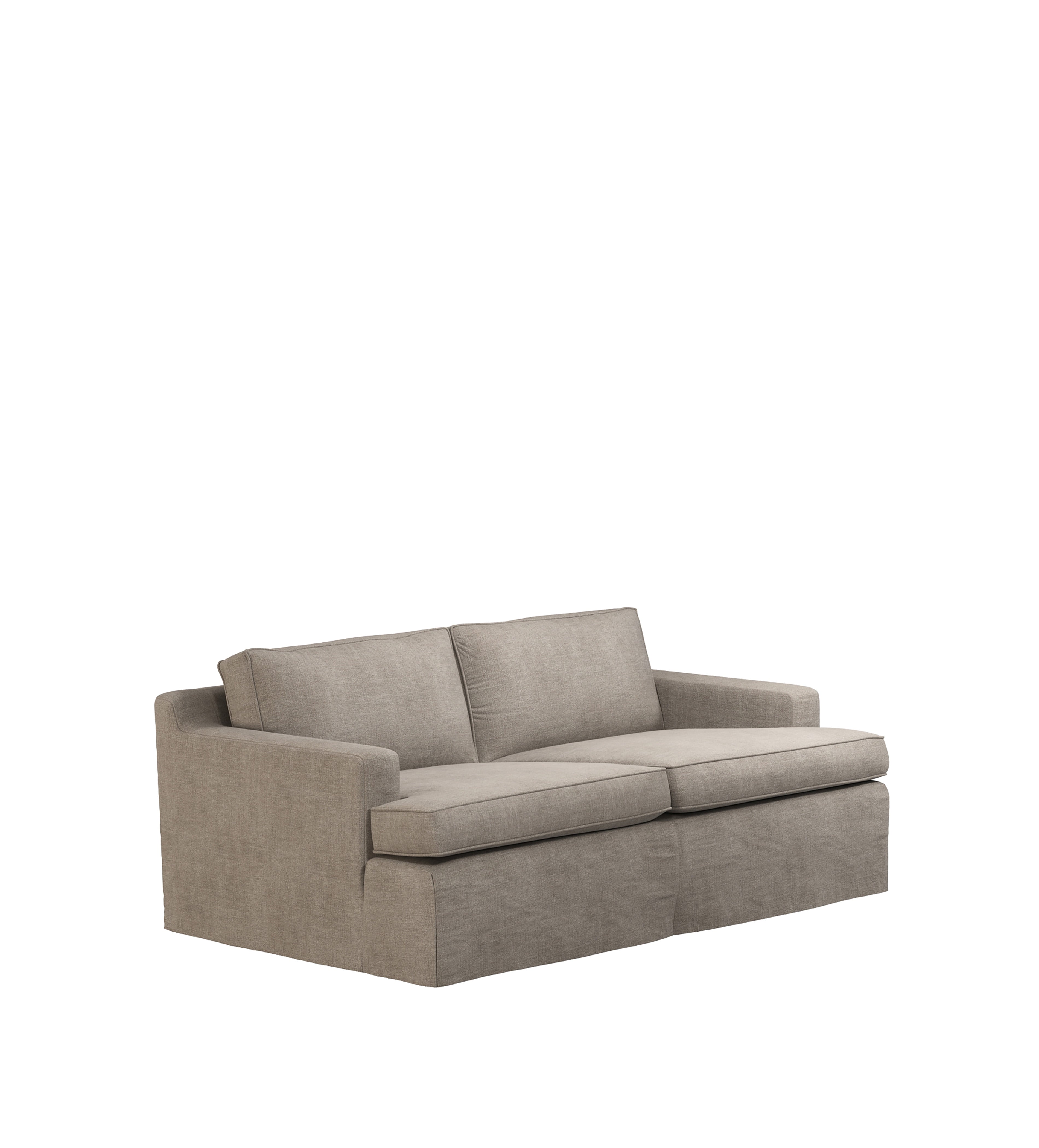 COVER ONLY - Beale Stonewash Linen Loose Cover for 2-Seater Sofa - Dyed Flax