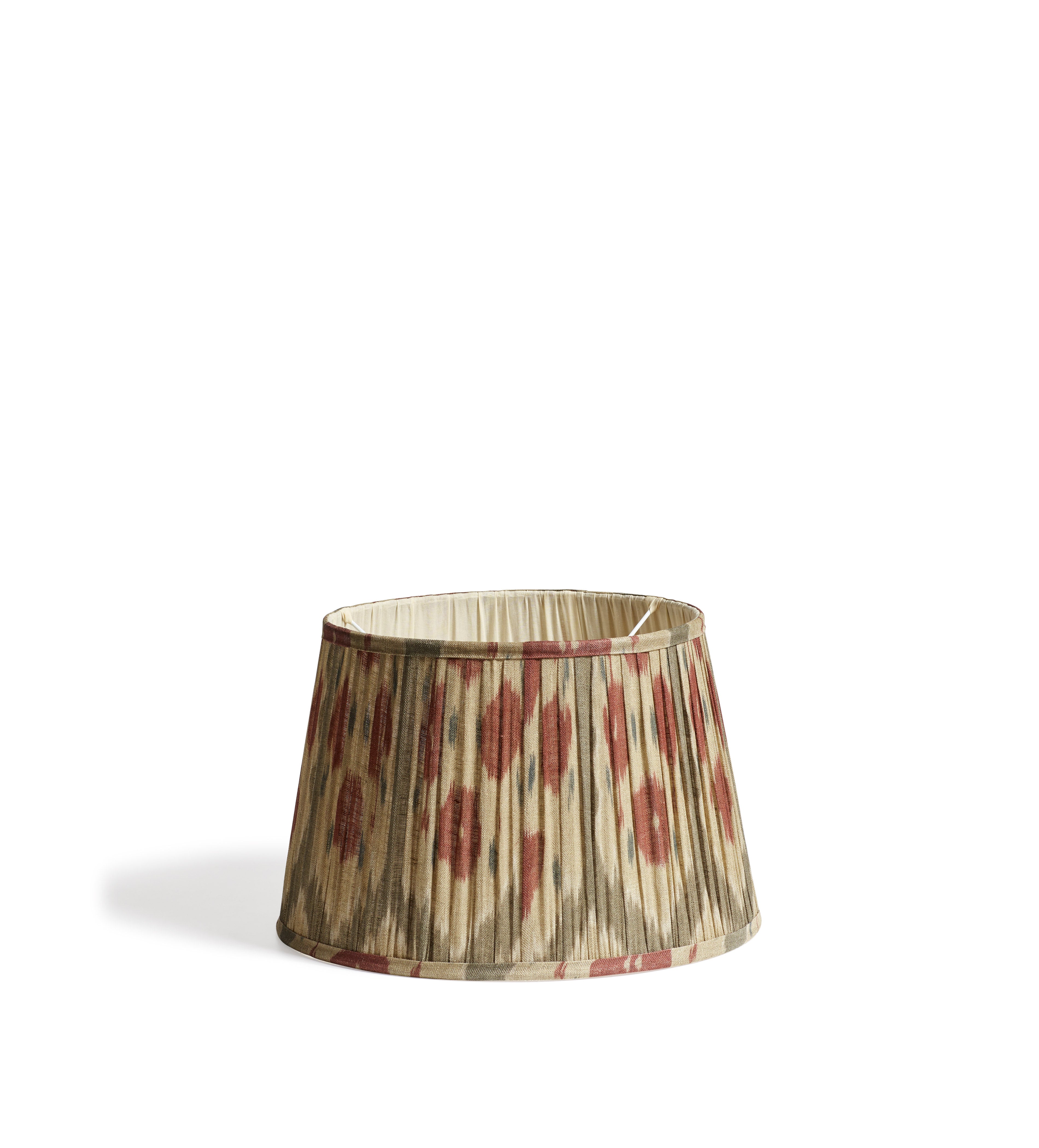 Amisha Pleated Linen Lampshade 35cm - Green/Burgundy