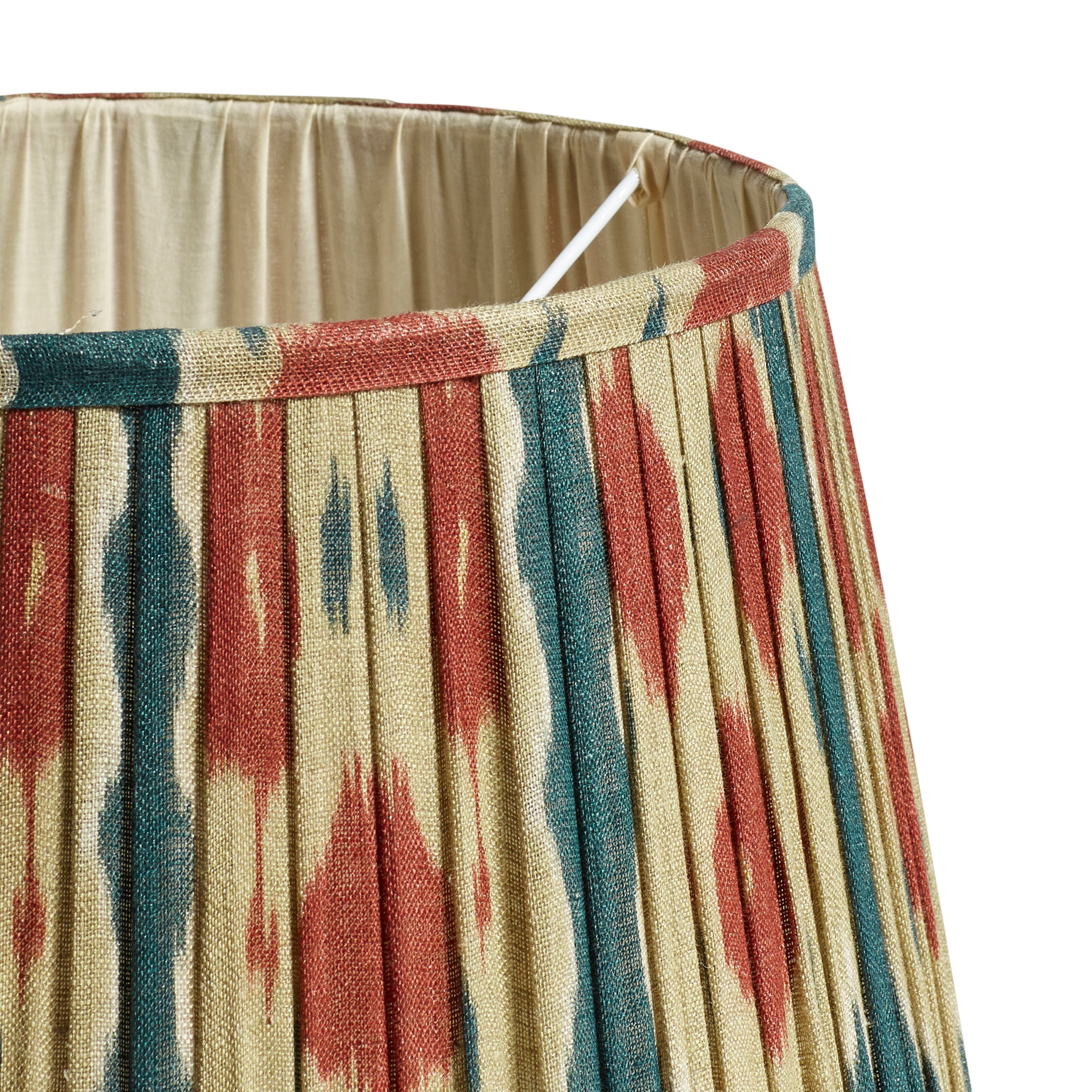 Amisha Pleated Linen Lampshade 35cm - Slate Blue/Gold