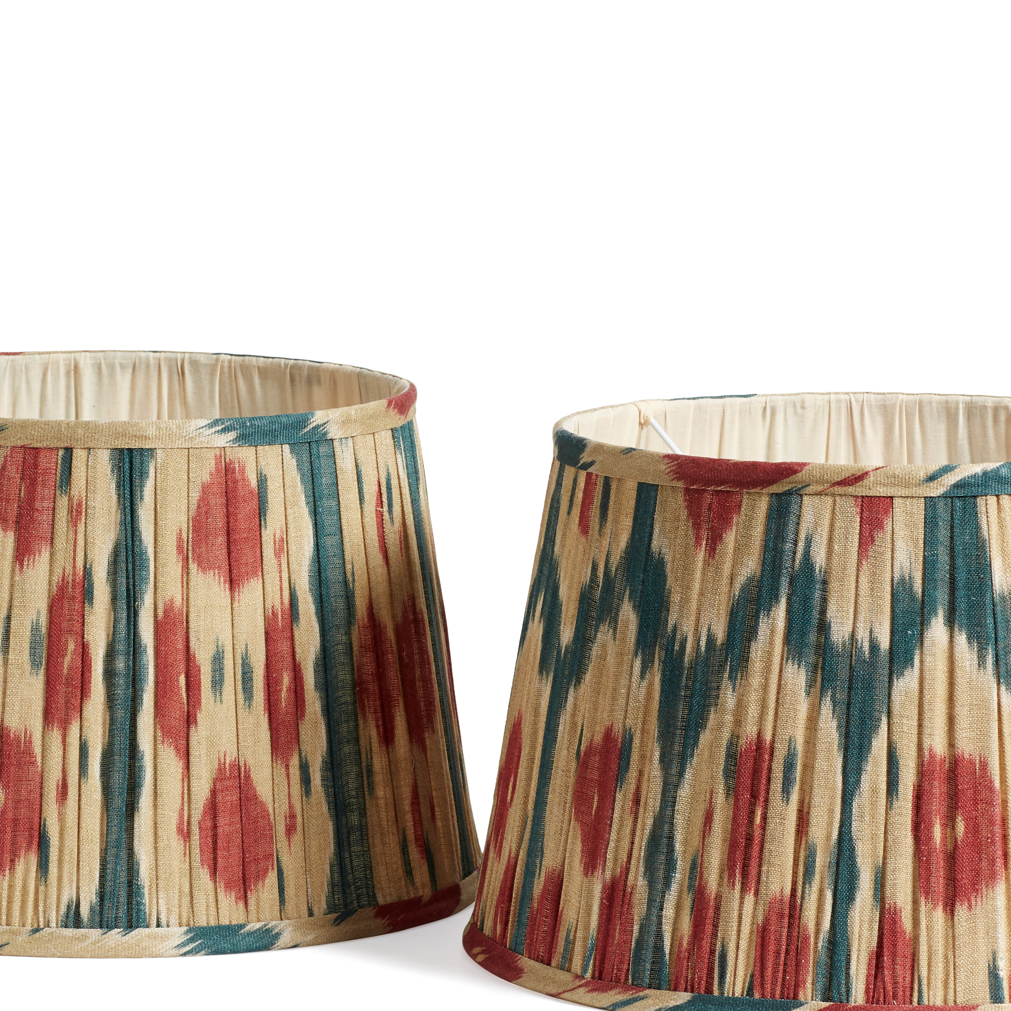 Amisha Pleated Linen Lampshade 35cm - Slate Blue/Gold