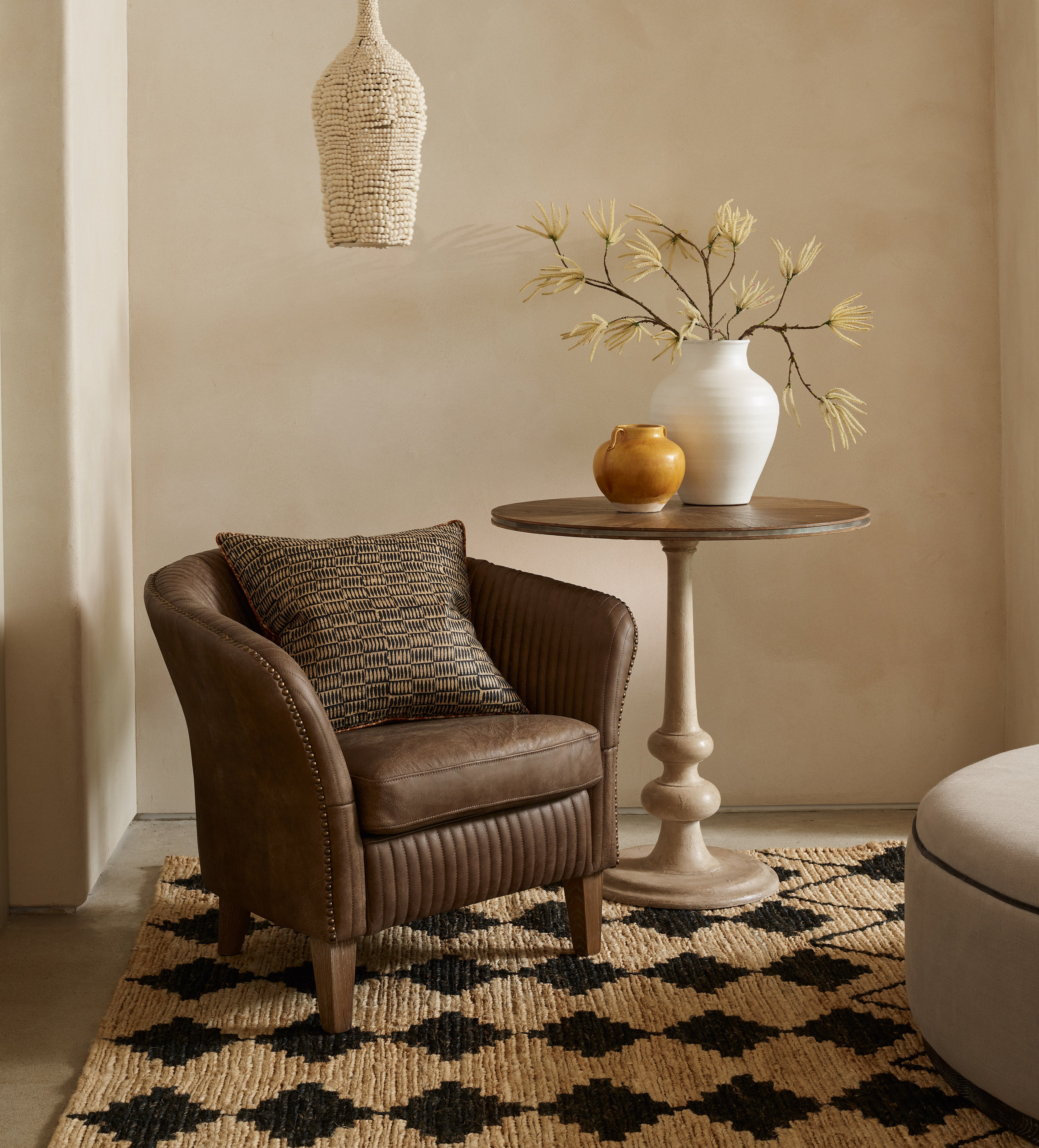 Crosby Leather Armchair - Dark Vellum
