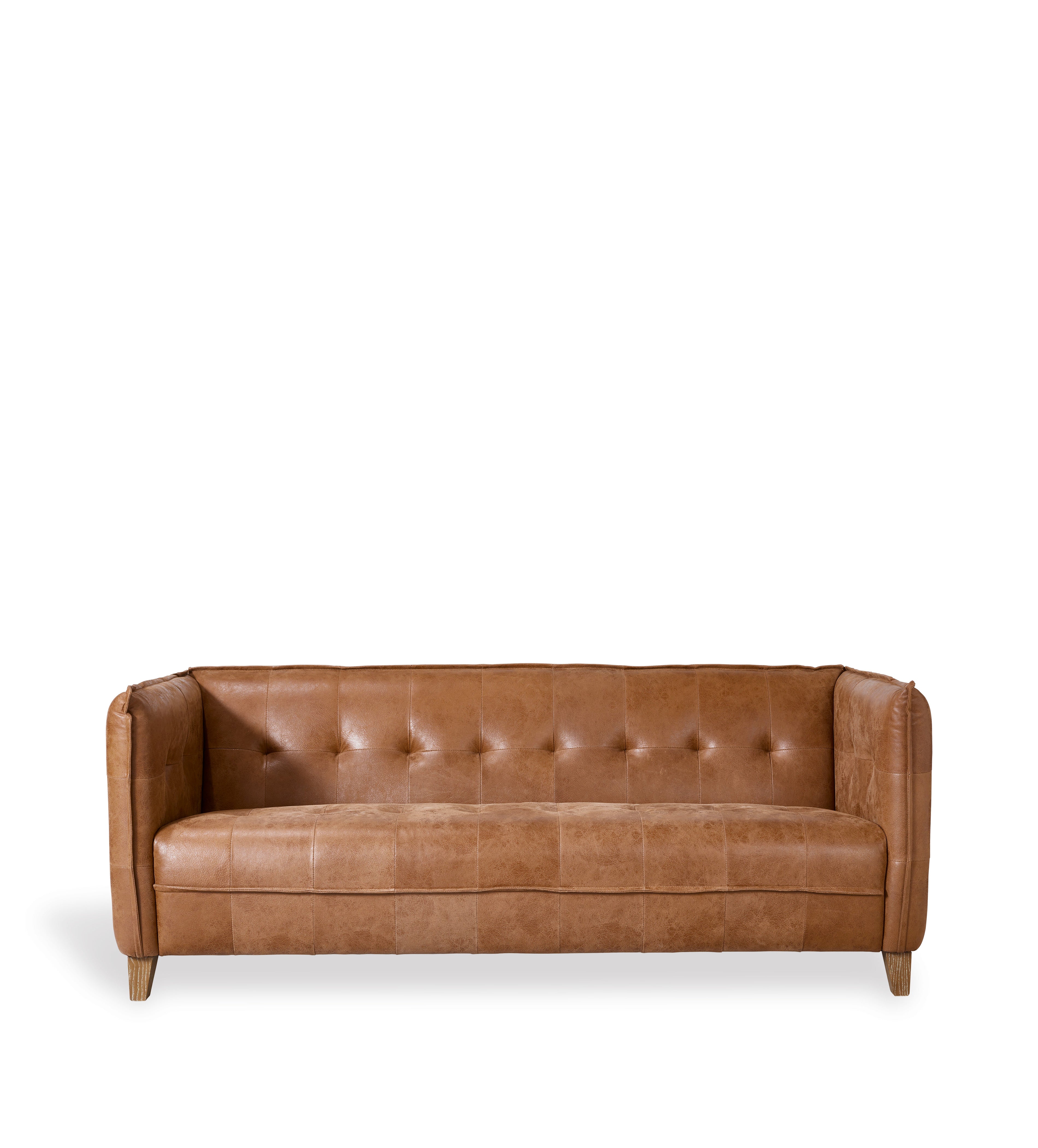 Abbotsford Leather 3-Seater Sofa - Aged Tobacco