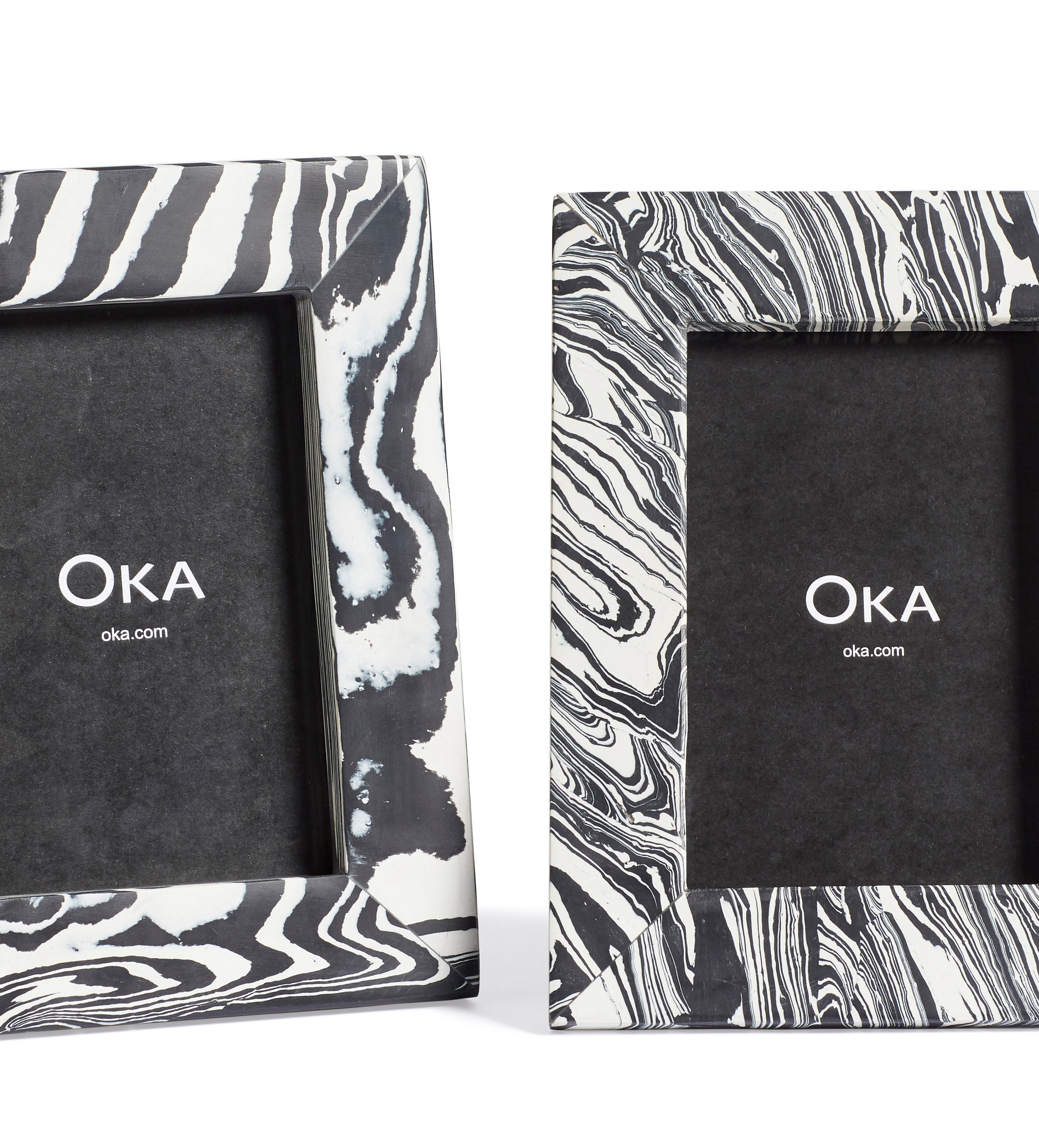 Anise Marbled Frame - Small - Black/White