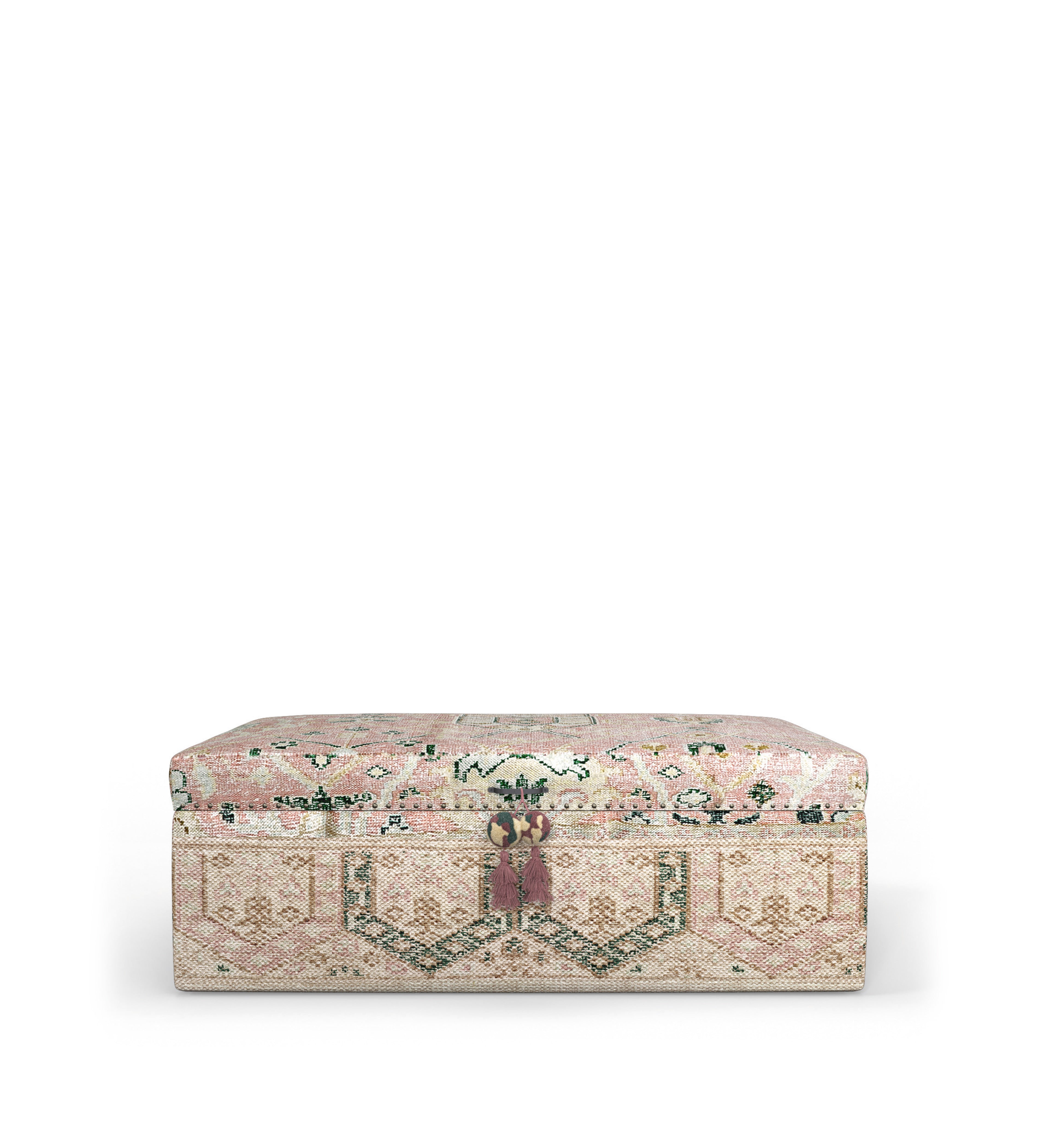 Elsdon Upholstered Ottoman - Washed Rose