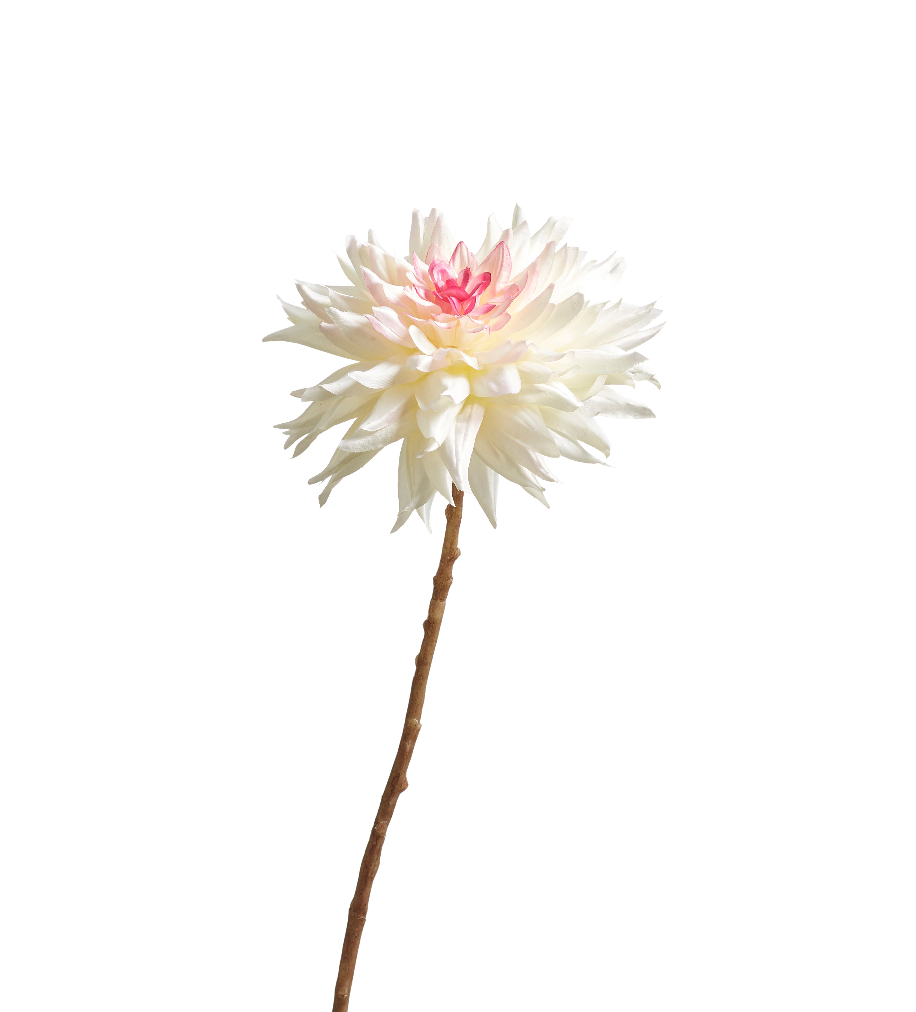 Faux Dahlia Stem - Pink/White