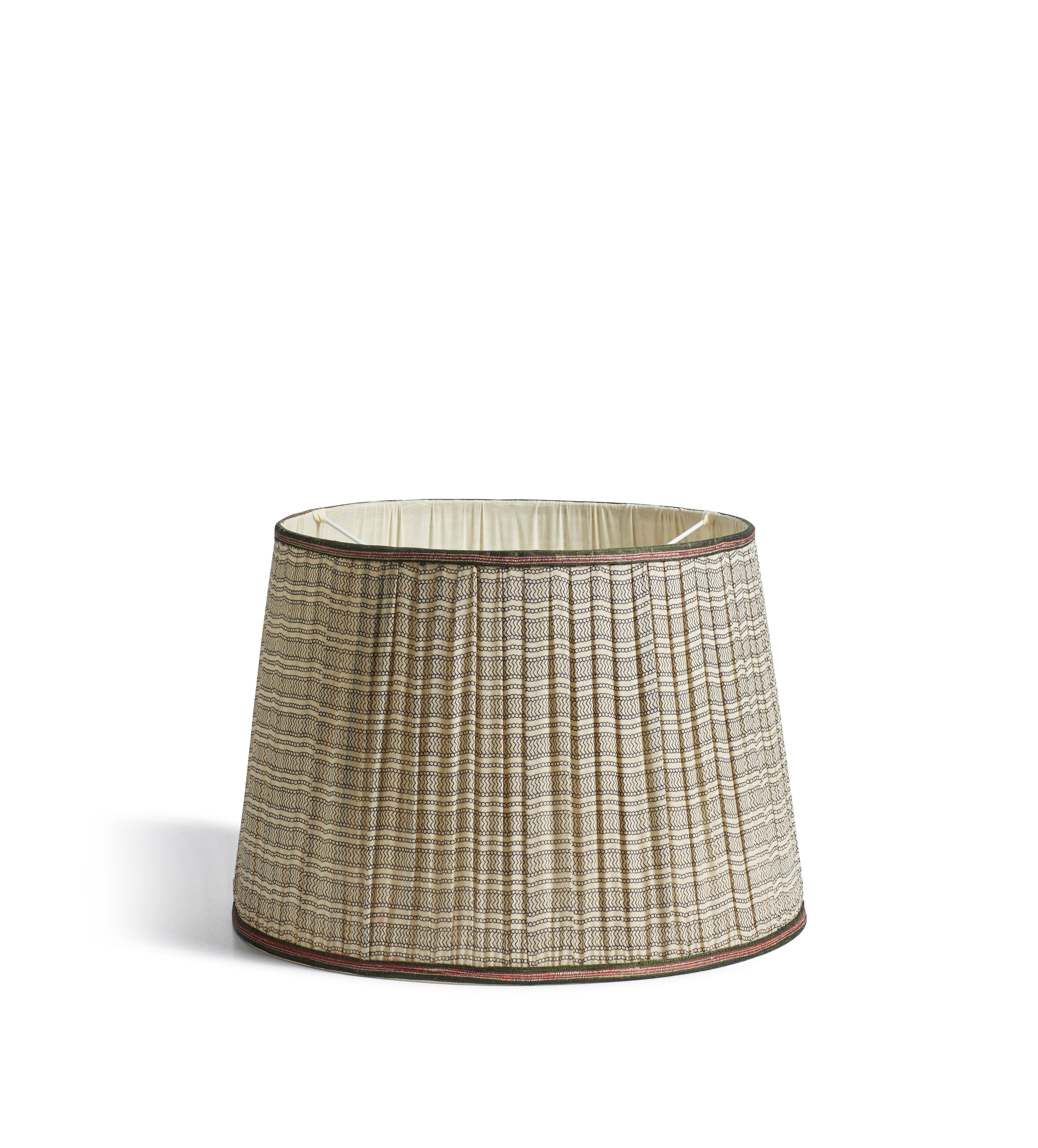 Ginevra Pleated Silk Lampshade 45cm - Off-White/Black