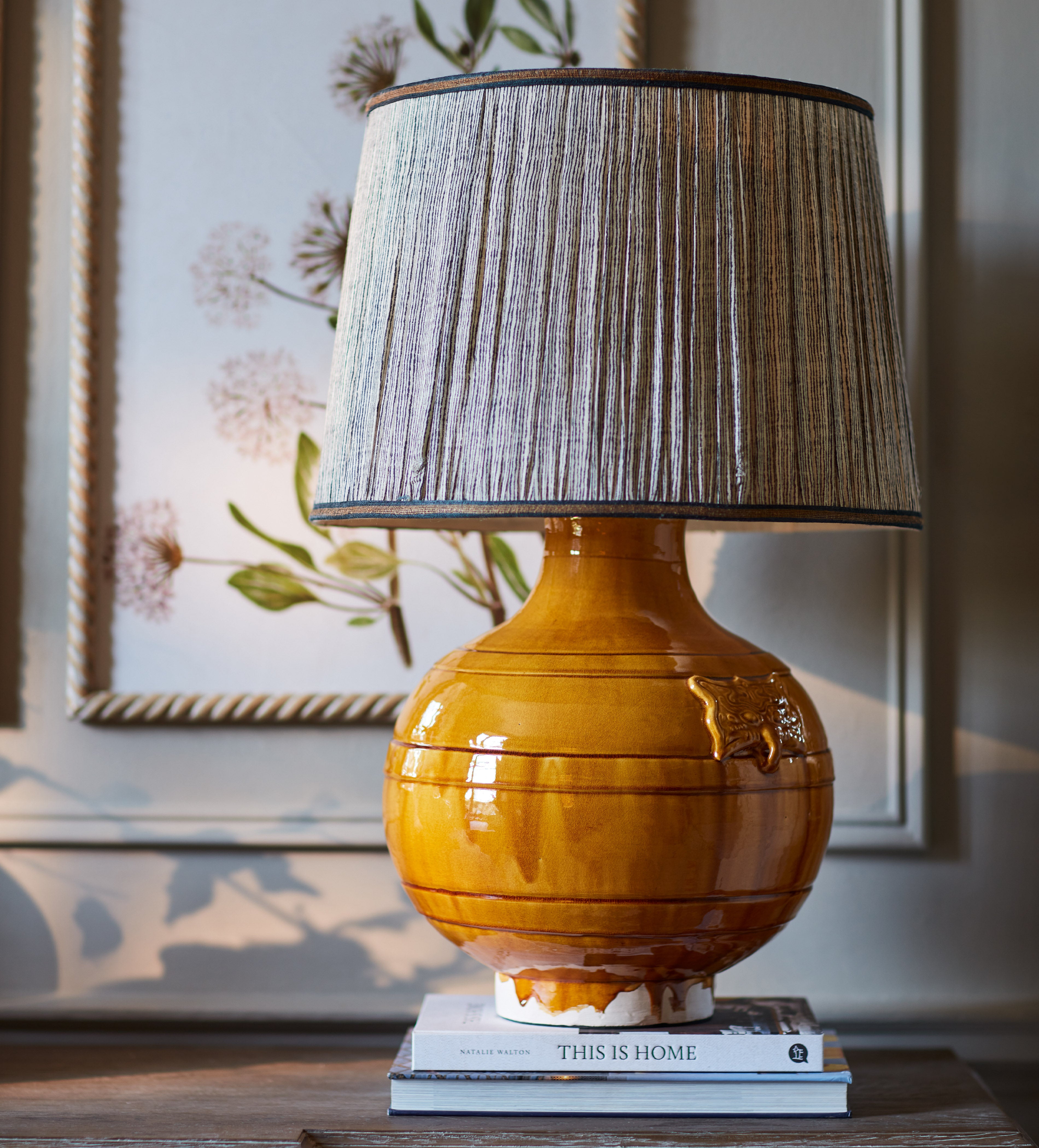 Ginevra Pleated Silk Lampshade 45cm - Off-White/Black