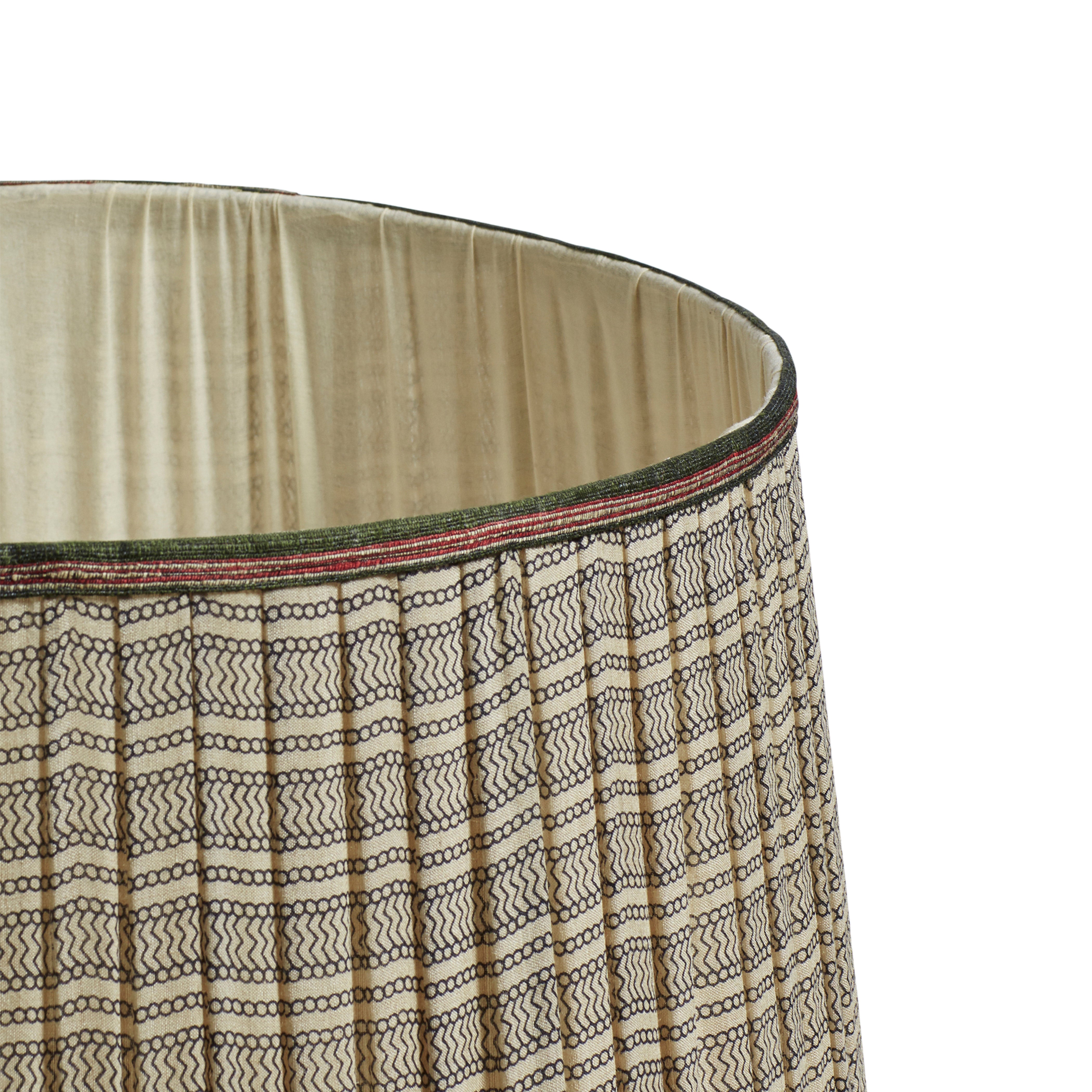 Ginevra Pleated Silk Lampshade 45cm - Off-White/Black