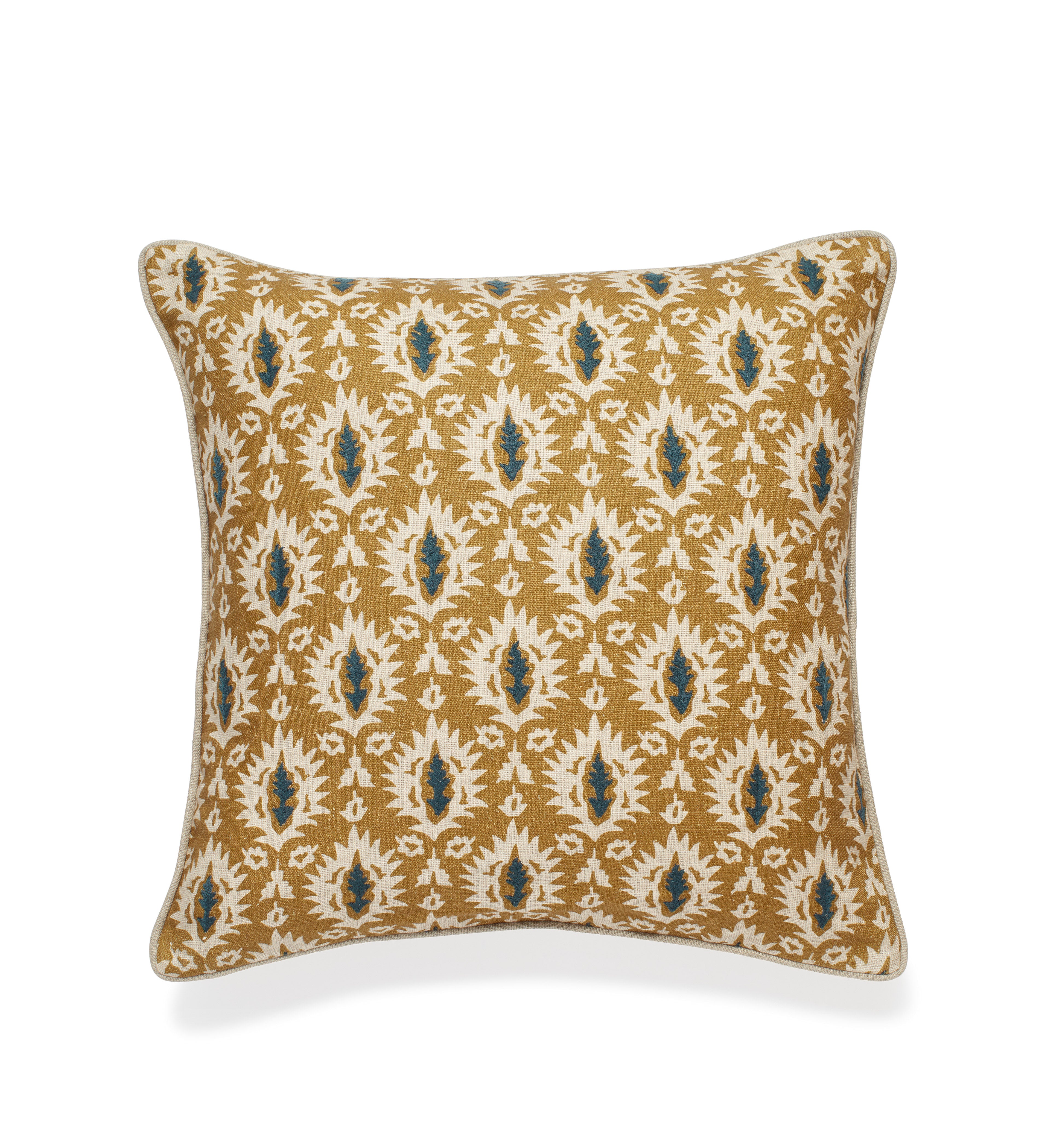 Joti Embroidered Cushion Cover - Burnt Orange